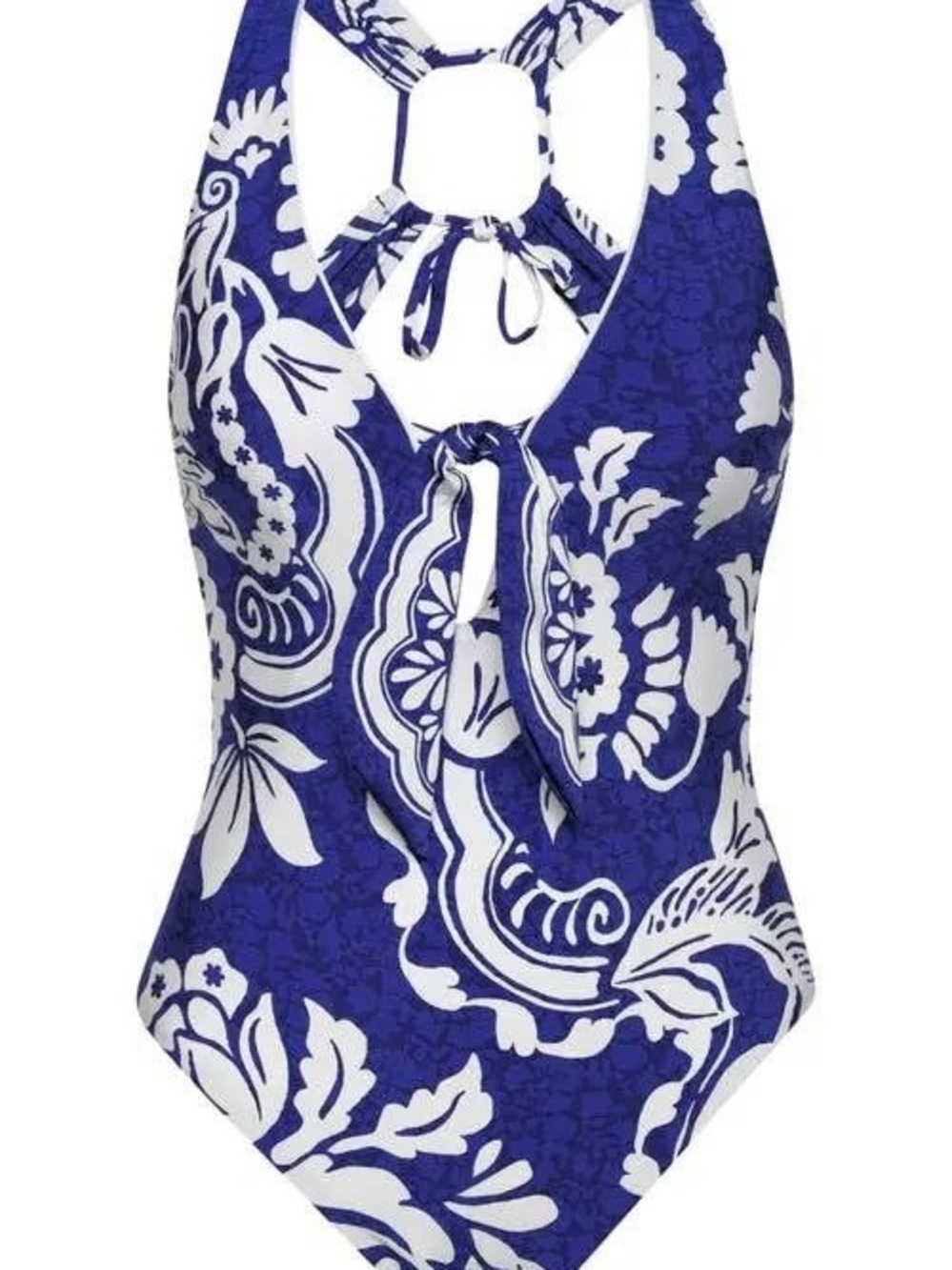 Sunshine 79 Swimsuit Deep Blue Floral V-Neck One Piece Size US 6 - Picture 4 of 9